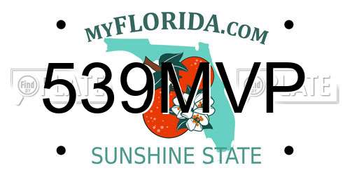 539MVP Florida License Plate