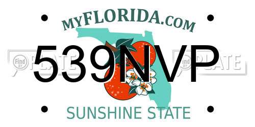 539NVP Florida License Plate