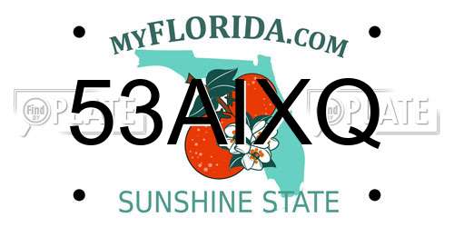 53AIXQ Florida License Plate