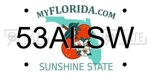 53ALSW Florida License Plate