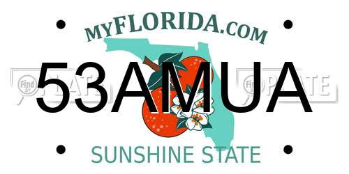 53AMUA Florida License Plate
