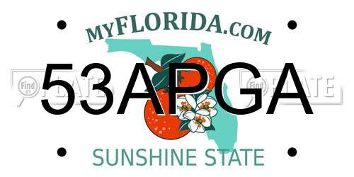 53APGA Florida License Plate