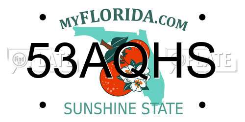 53AQHS Florida License Plate