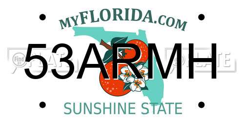 53ARMH Florida License Plate