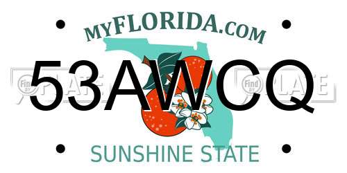 53AWCQ Florida License Plate