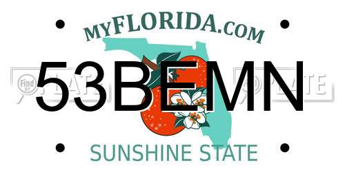 53BEMN Florida License Plate