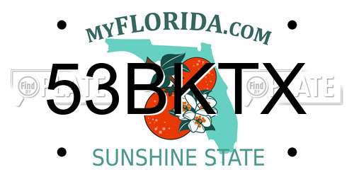 53BKTX Florida License Plate