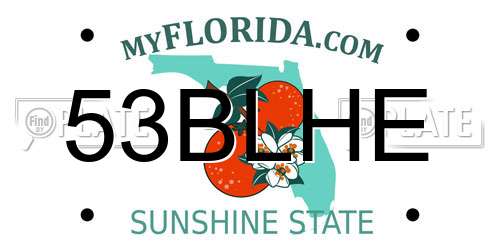 53BLHE Florida License Plate