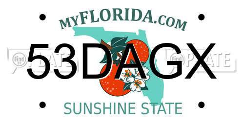 53DAGX Florida License Plate