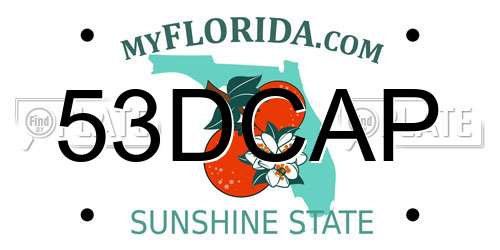 53DCAP Florida License Plate