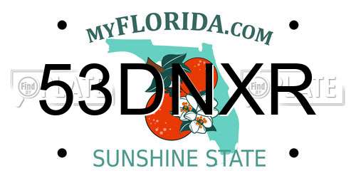 53DNXR Florida License Plate