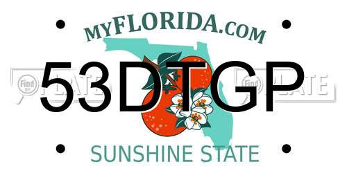 53DTGP Florida License Plate
