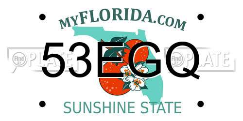 53EGQ Florida License Plate