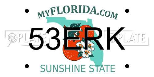 53ERK Florida License Plate