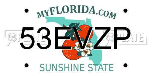 53EVZP Florida License Plate
