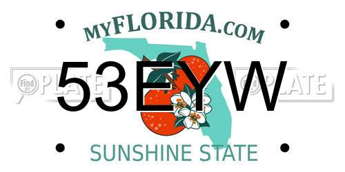 53EYW Florida License Plate