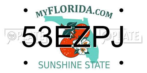 53EZPJ Florida License Plate