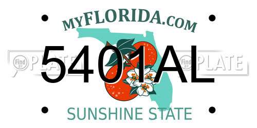5401AL Florida License Plate