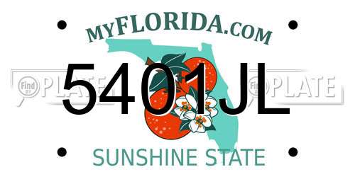 5401JL Florida License Plate