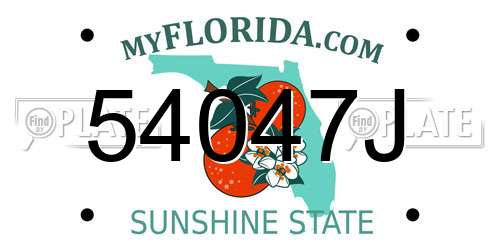 54047J Florida License Plate