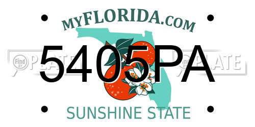5405PA Florida License Plate