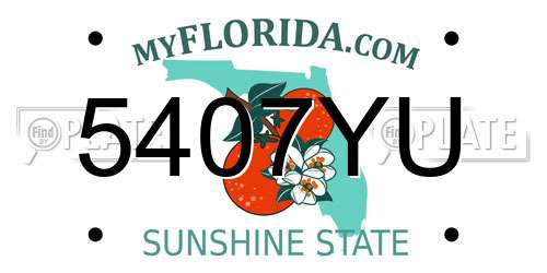 5407YU Florida License Plate