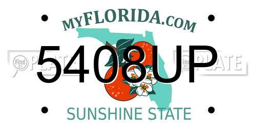 5408UP Florida License Plate