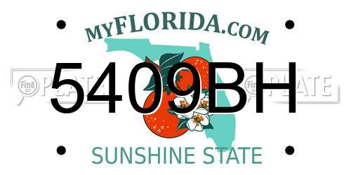 5409BH Florida License Plate
