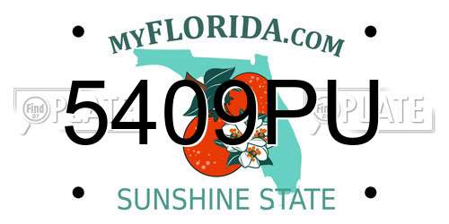 5409PU Florida License Plate