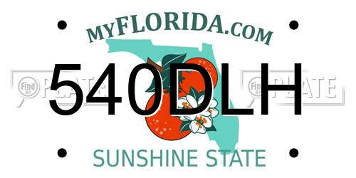 540DLH Florida License Plate