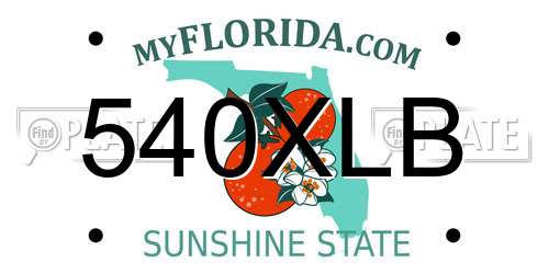 540XLB Florida License Plate