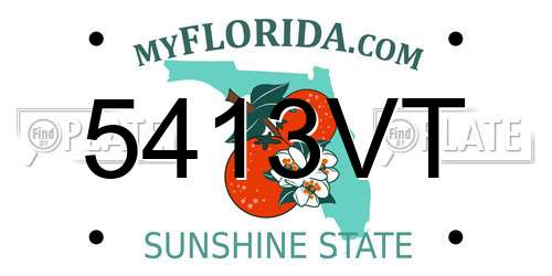5413VT Florida License Plate