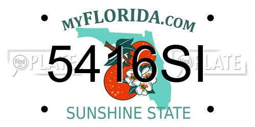 5416SI Florida License Plate