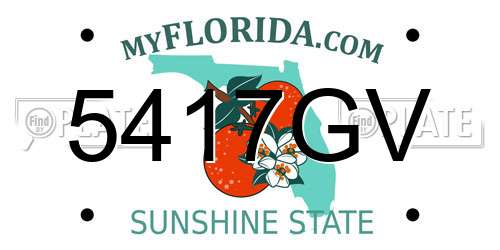 5417GV Florida License Plate