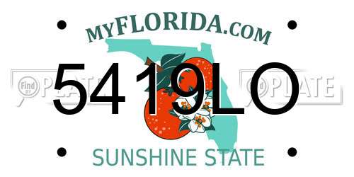 5419LO Florida License Plate