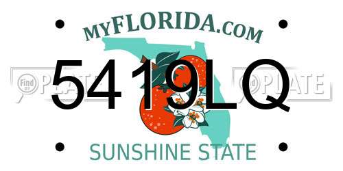 5419LQ Florida License Plate