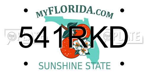 541RKD Florida License Plate