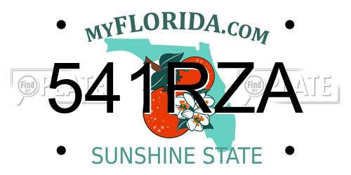 541RZA Florida License Plate
