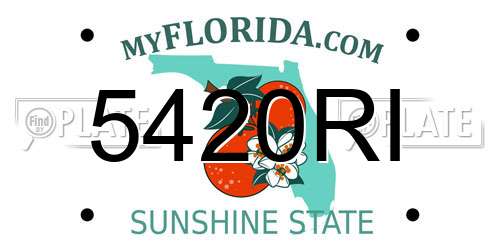 5420RI Florida License Plate