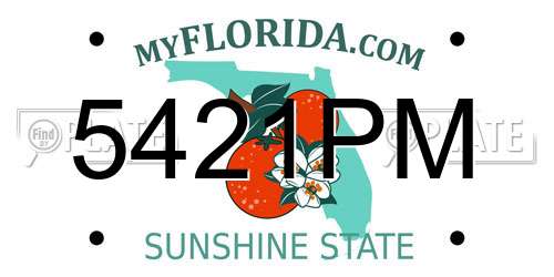5421PM Florida License Plate