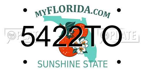 5422TO Florida License Plate