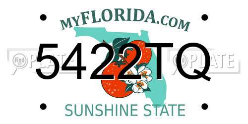 5422TQ Florida License Plate