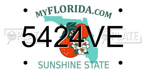 5424VE Florida License Plate