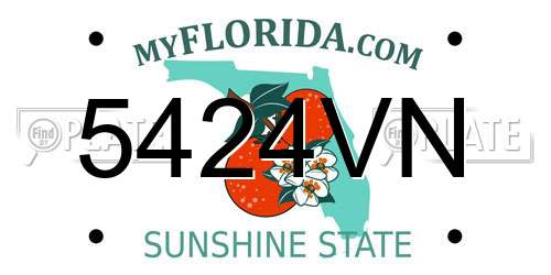 5424VN Florida License Plate