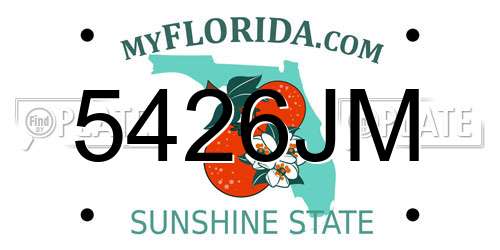 5426JM Florida License Plate