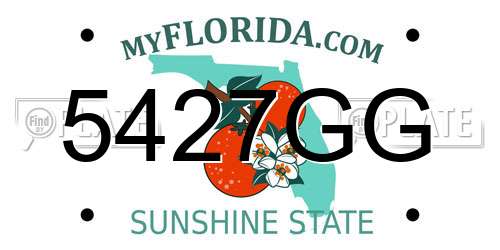 5427GG Florida License Plate