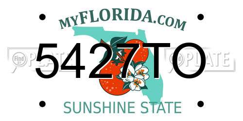 5427TO Florida License Plate