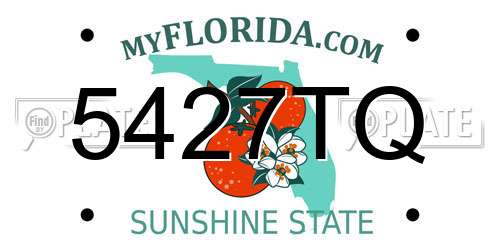 5427TQ Florida License Plate