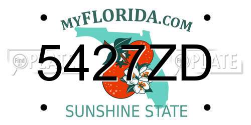 5427ZD Florida License Plate