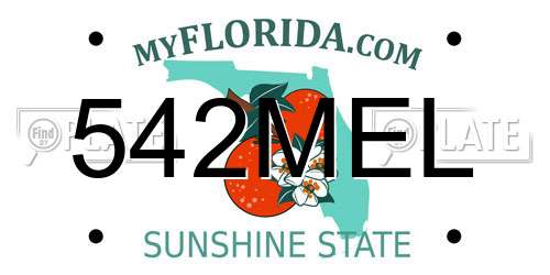542MEL Florida License Plate